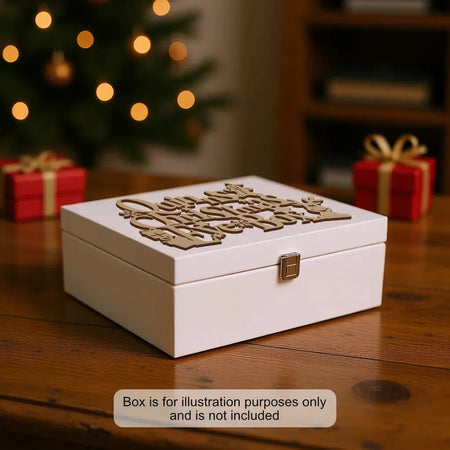 Funky Christmas Box topper on white box