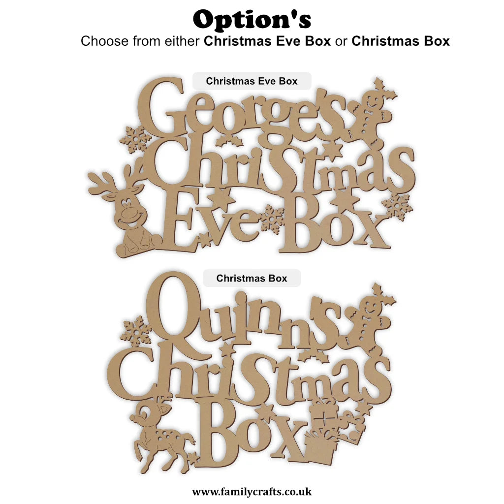 Christmas Eve box toppers showing design options