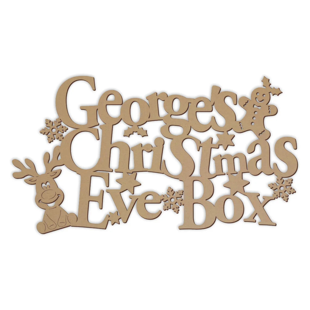 Christmas Eve box topper with a funky font design