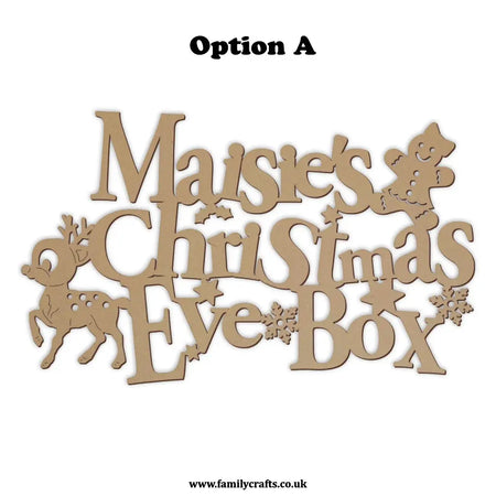 Christmas Eve Box topper with funky font a