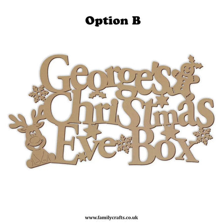 Christmas Eve Box topper with funky font b
