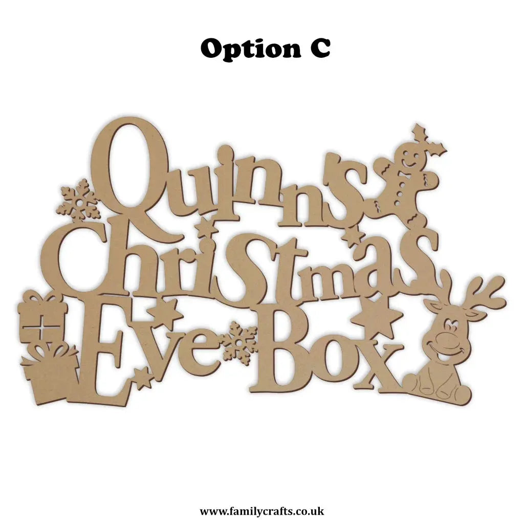 Christmas Eve Box topper with funky font c