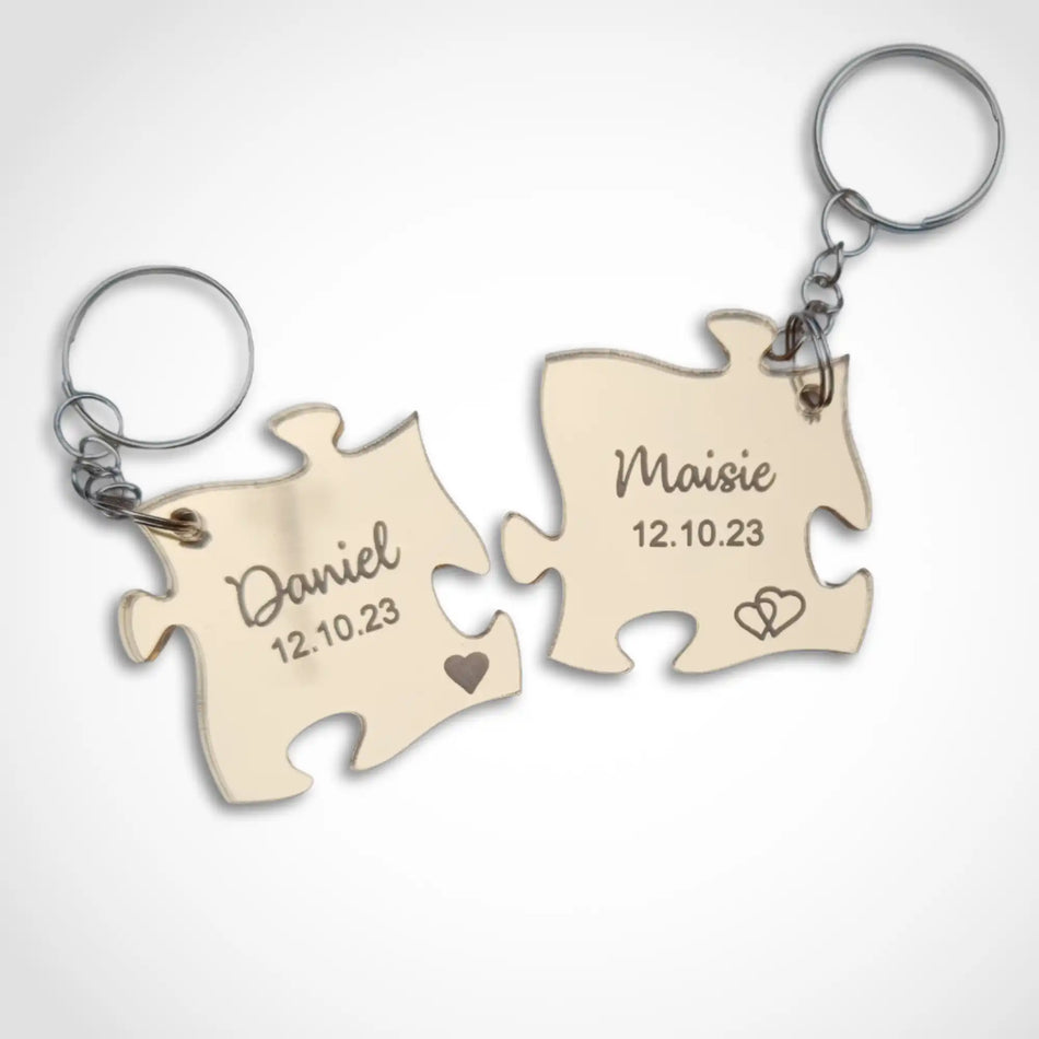 Personalised Acrylic Jigsaw Keyrings