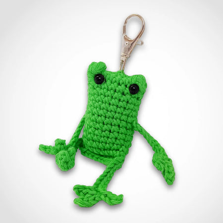 Crocheted Frof Keychain