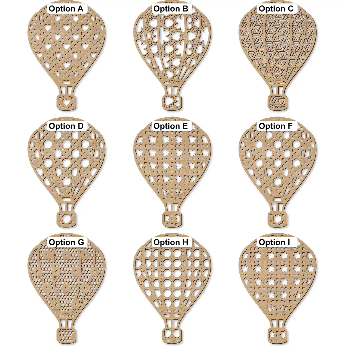 handcrafted rattan hot air balloon pattern options