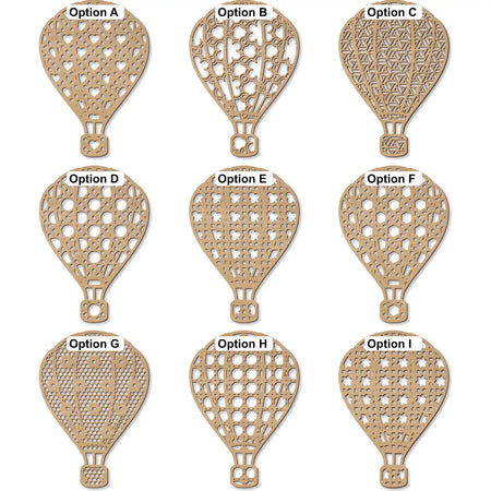 handcrafted rattan hot air balloon pattern options