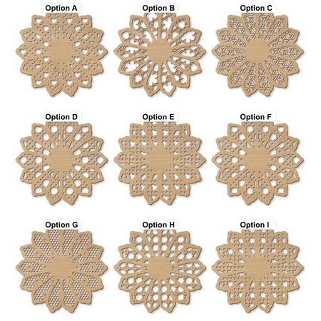 handcrafted rattan flower pattern options