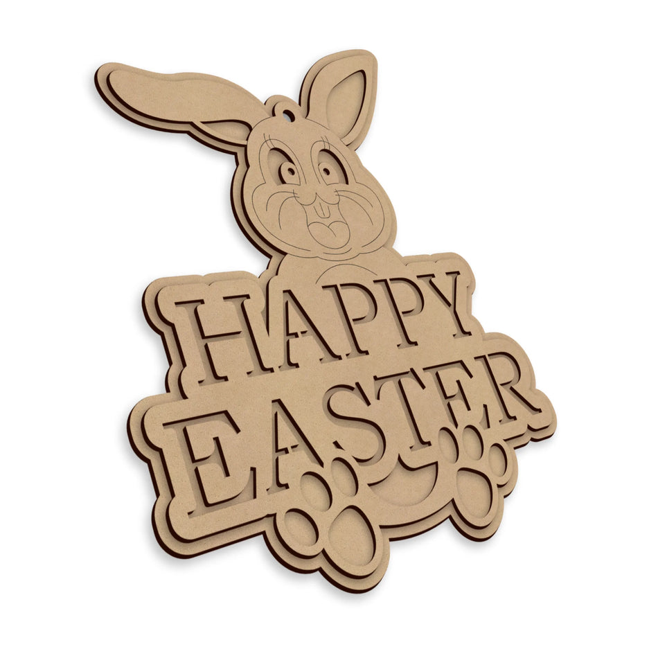 Happy Easter Bunny Plaque – Layered Easter Bunny Sign