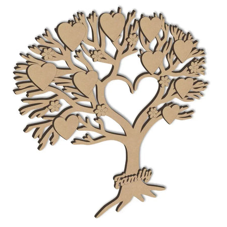 heart branch family tree craft blank
