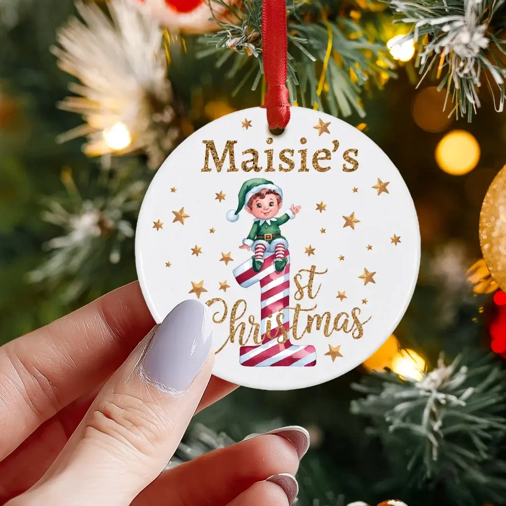 Personalised First Christmas Bauble