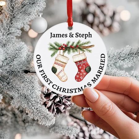 Ceramic Christmas Stockings Bauble