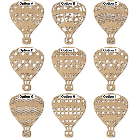 personalised hot air balloon rattan pattern options