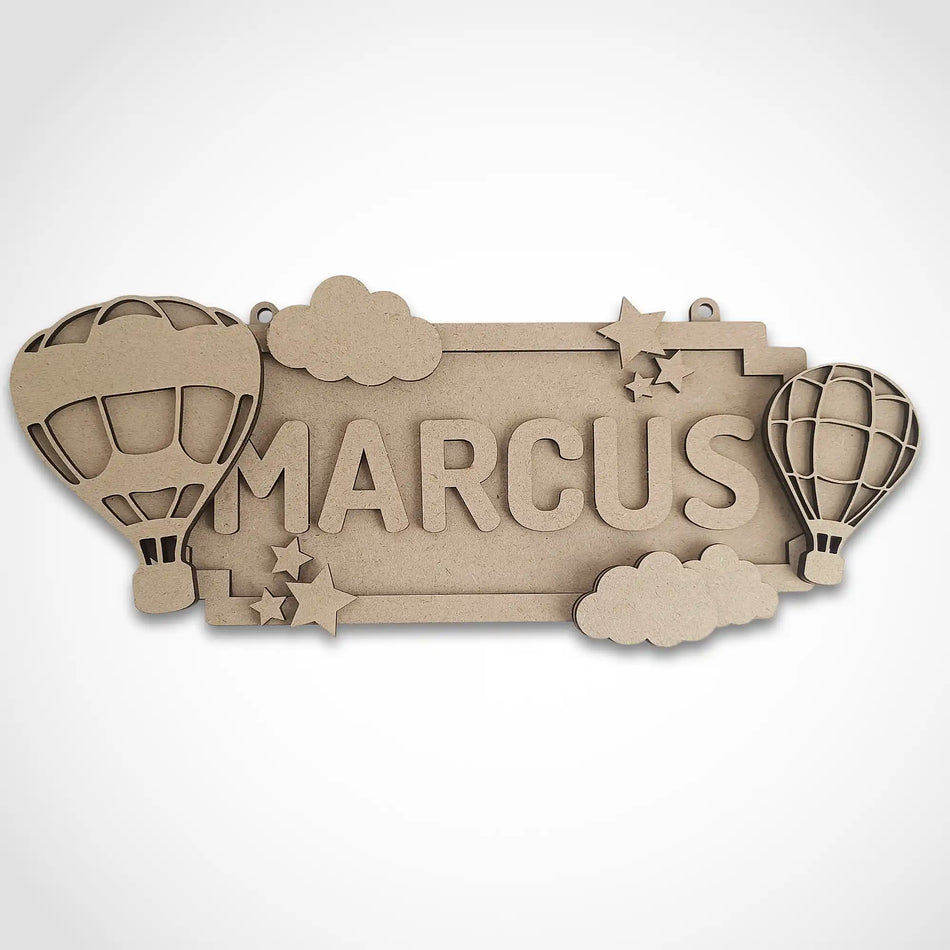 Personalised Hot Air Balloon Name Sign