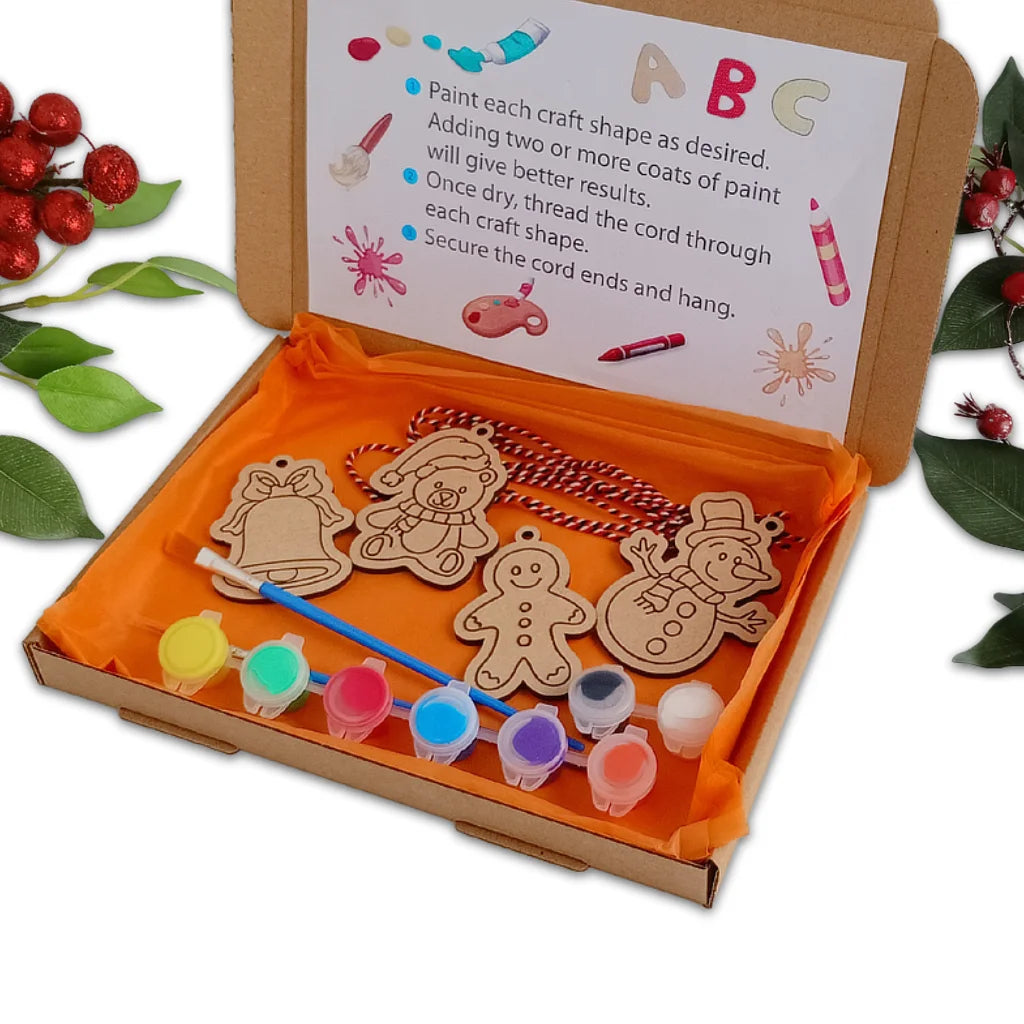 Kids Christmas Painting Craft Kit - Create Seasonal Garland Family Crafts