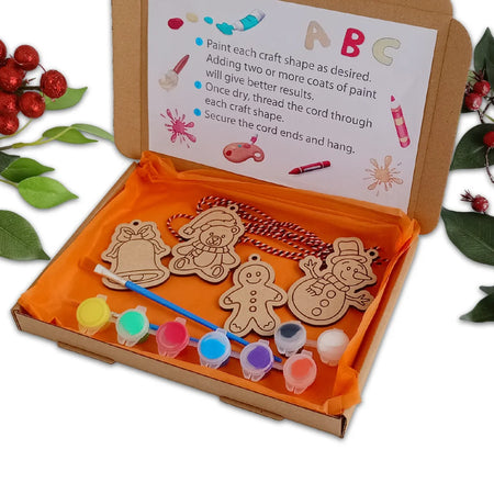 Kids Christmas Painting Craft Kit - Create Seasonal Garland Family Crafts