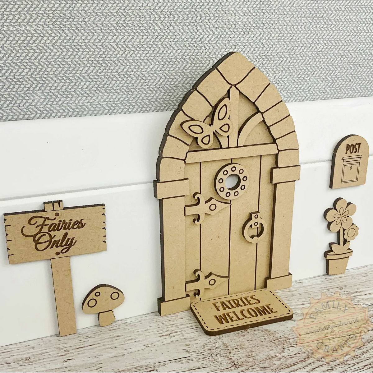 Medieval Layered Fairy Door Craft Kit with Standard Accessories