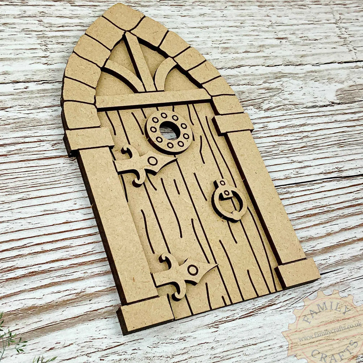 Medieval Layered Fairy Door Craft Kit with Woodgrain