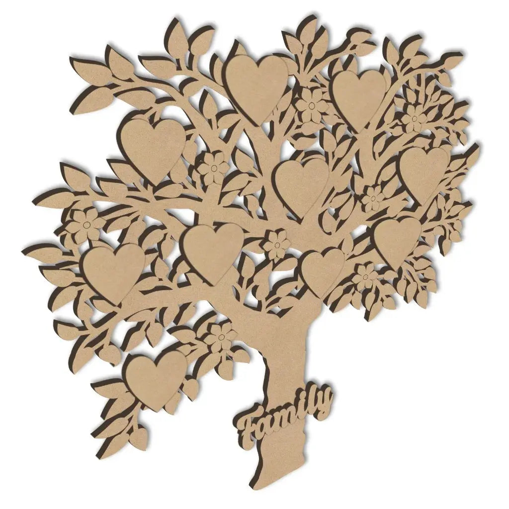 leafy family tree craft blank