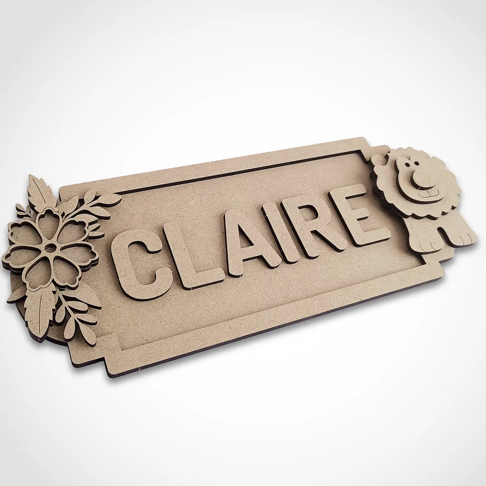 Personalised Lion Jungle Themed Name Sign