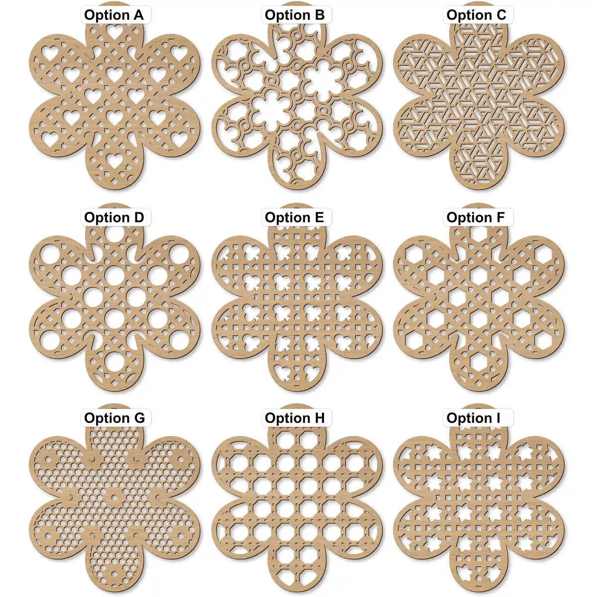 luxury rattan flower pattern options