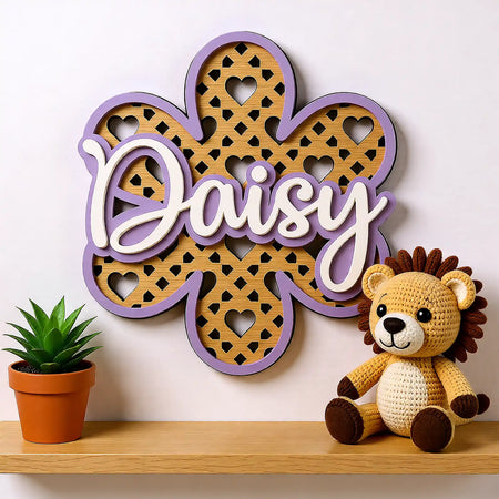 Premium baby name wall art with glossy acrylic lettering