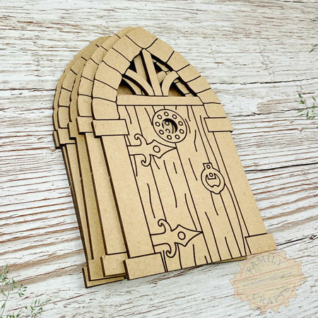Medieval Miniature Fairy Door Bundle with Woodgrain