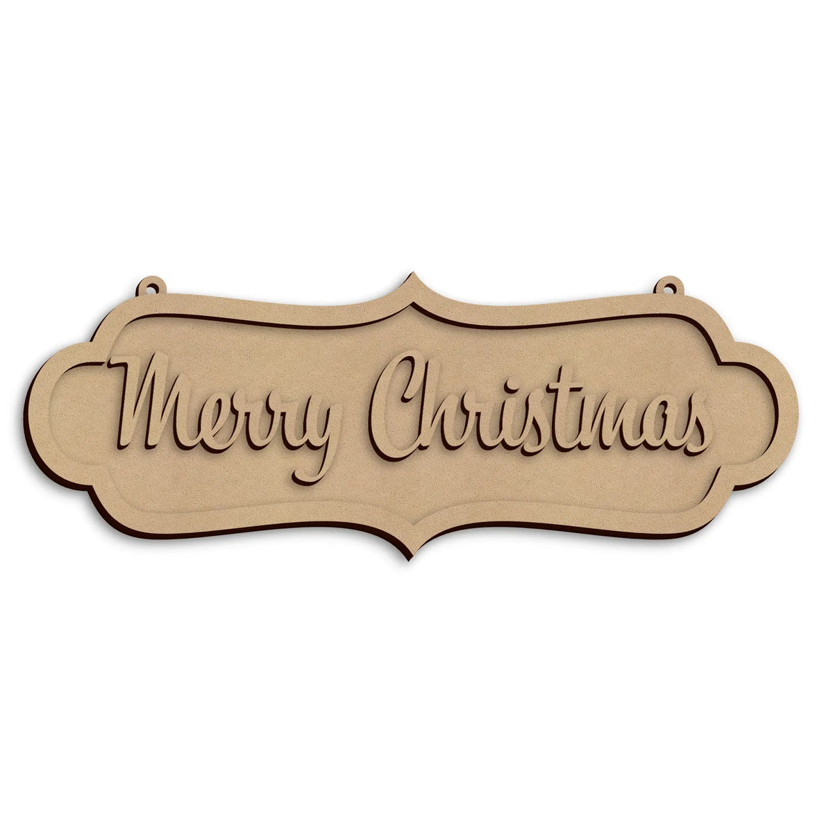 Merry Christmas Street Sign wooden festive decoration ready to paint and personalise for Christmas displays.