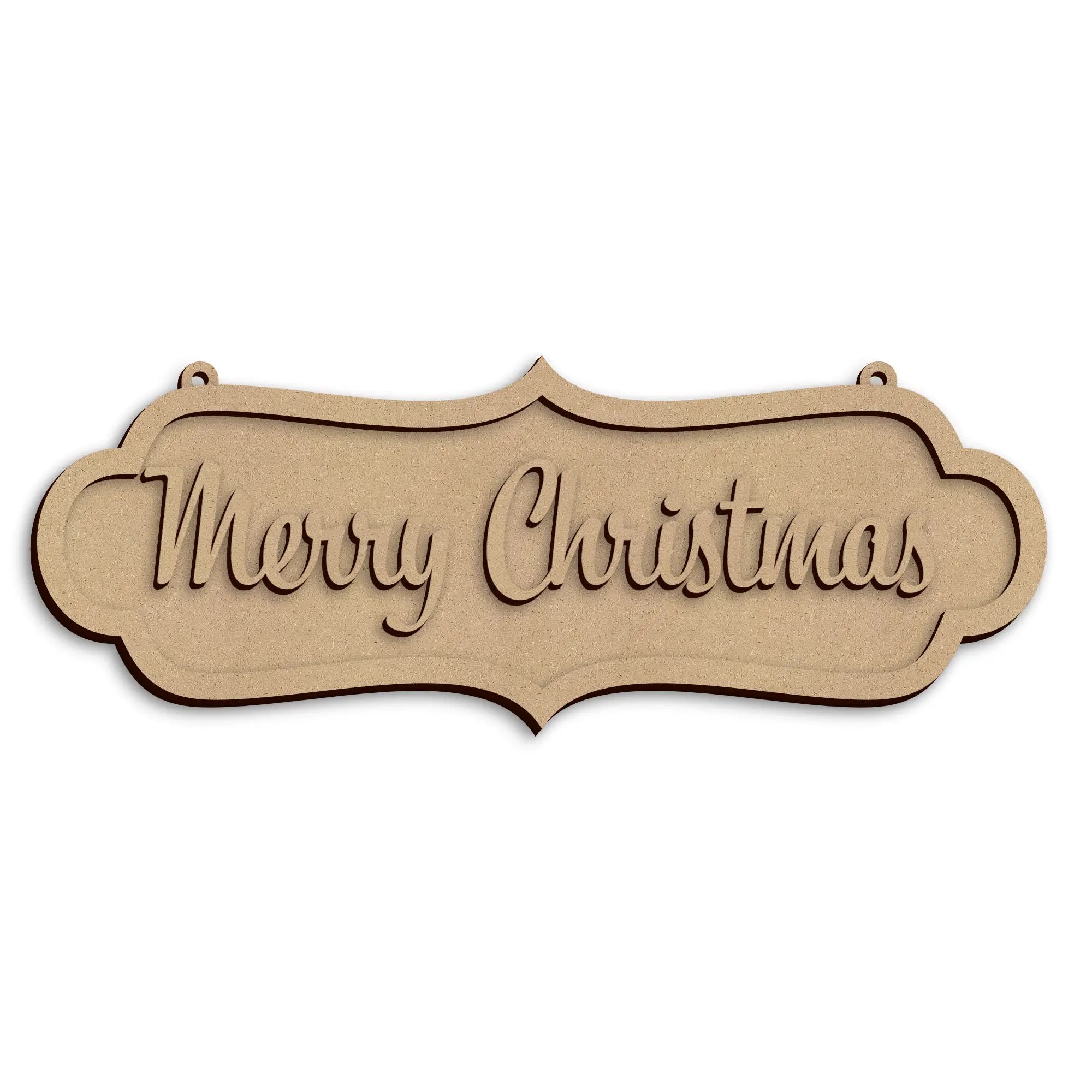 Merry Christmas Street Sign wooden festive decoration ready to paint and personalise for Christmas displays.