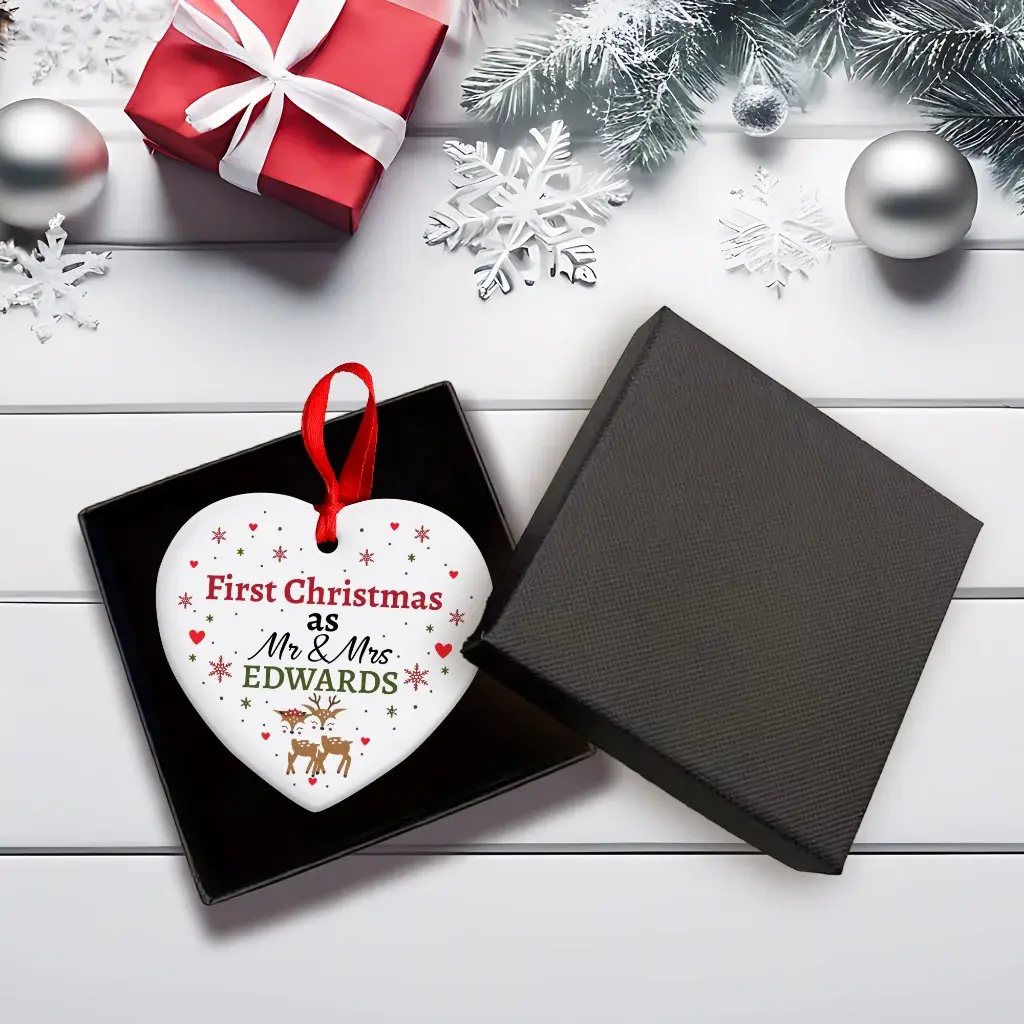 Newlywed First Christmas Tree Hanging Ornament