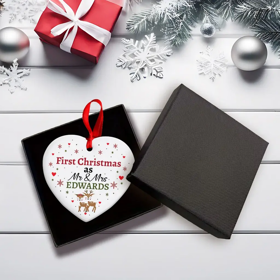 Newlywed First Christmas Tree Hanging Ornament
