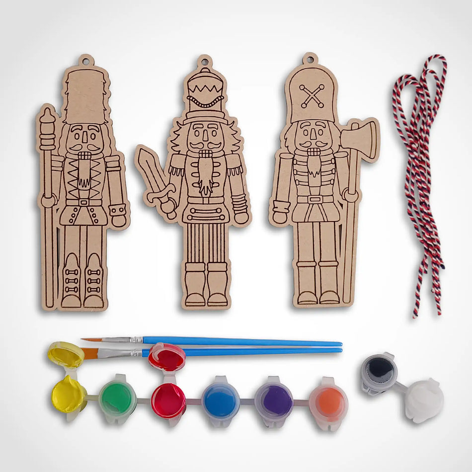 Christmas Nutcracker Painting Craft Kit - Holiday Themed Decorations