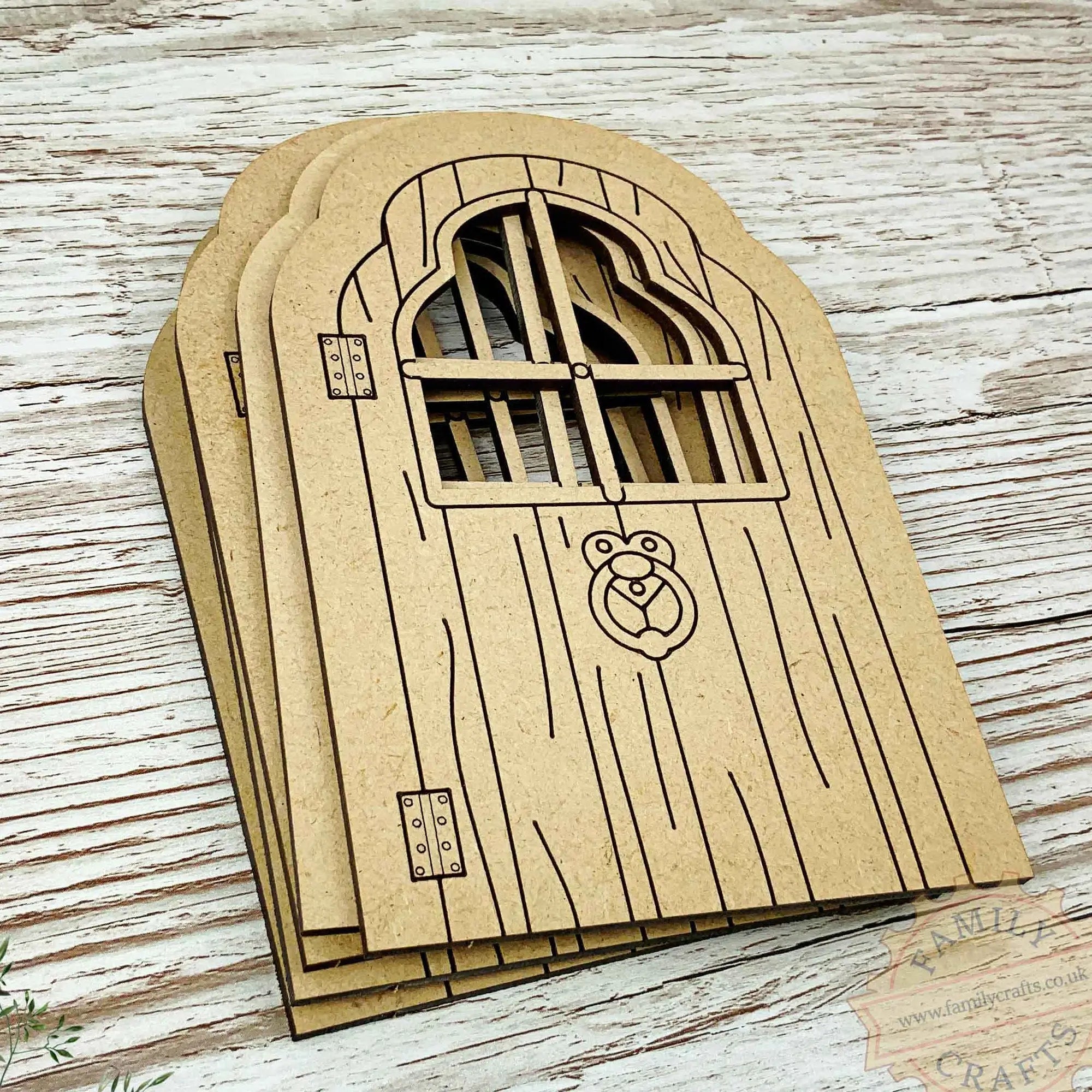 Ornate Miniature Fairy Door Bundle with Woodgrain