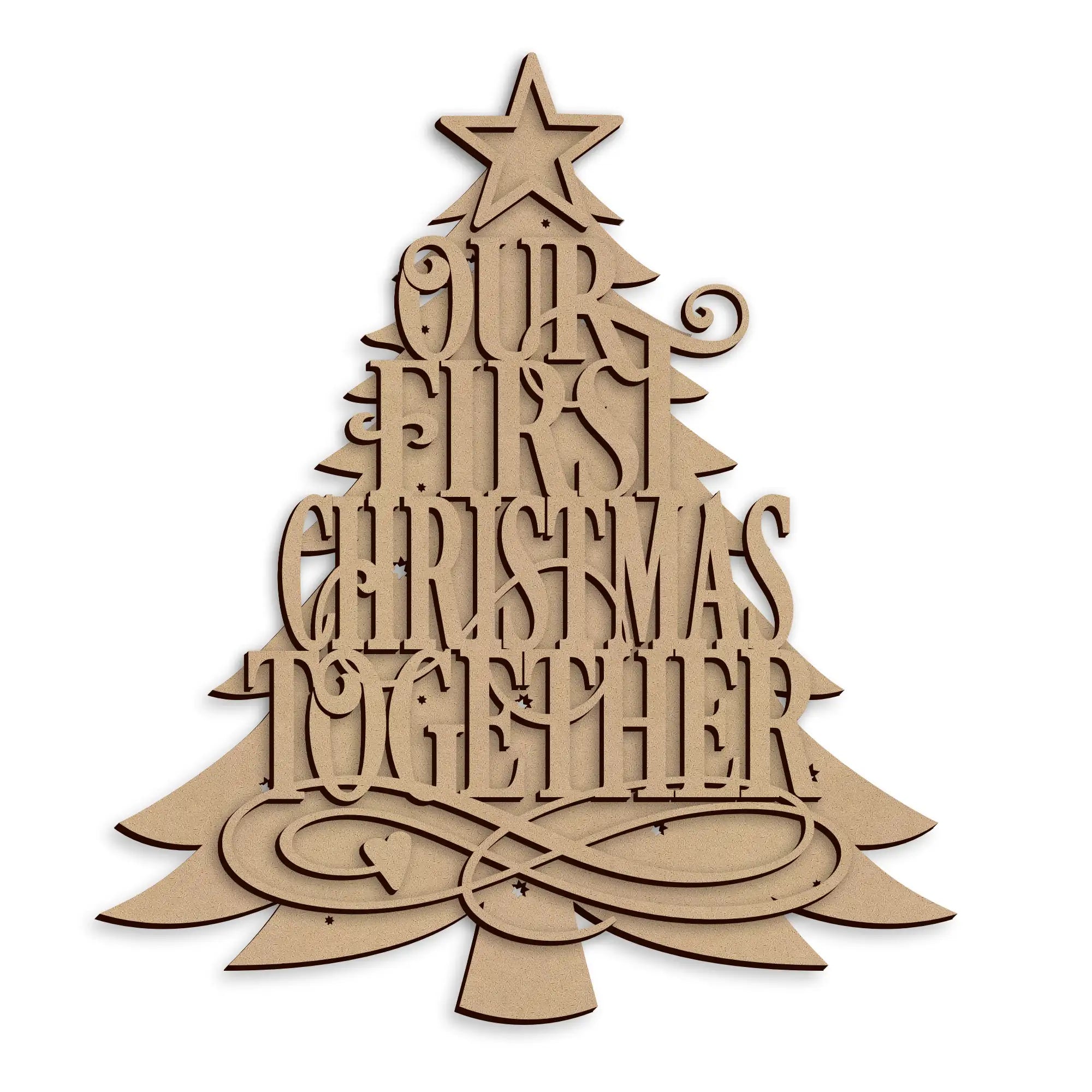 Our First Christmas Tree Wall Plaque wooden baby Christmas keepsake ready for personalisation.
