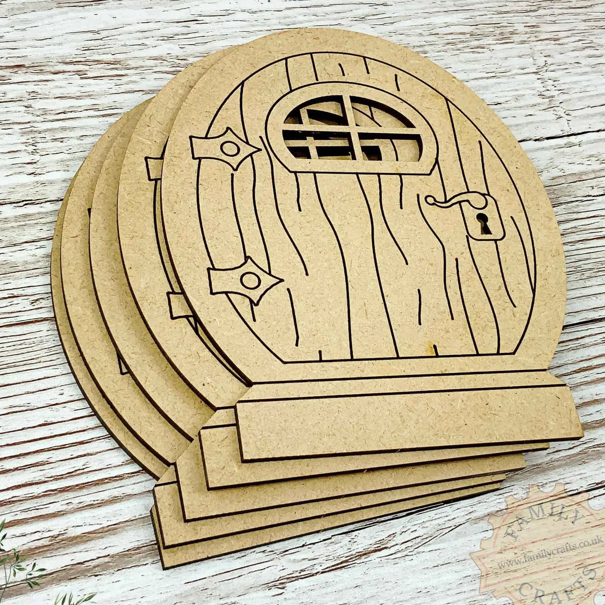 Oval Shaped Miniature Fairy Door Bundle with Woodgrain