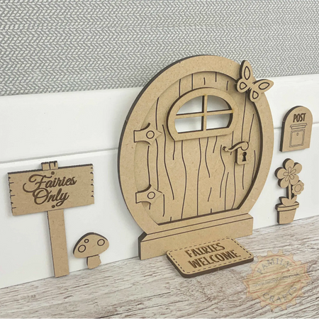 Oval Layered Fairy Door Craft Kit with Standard Accessories