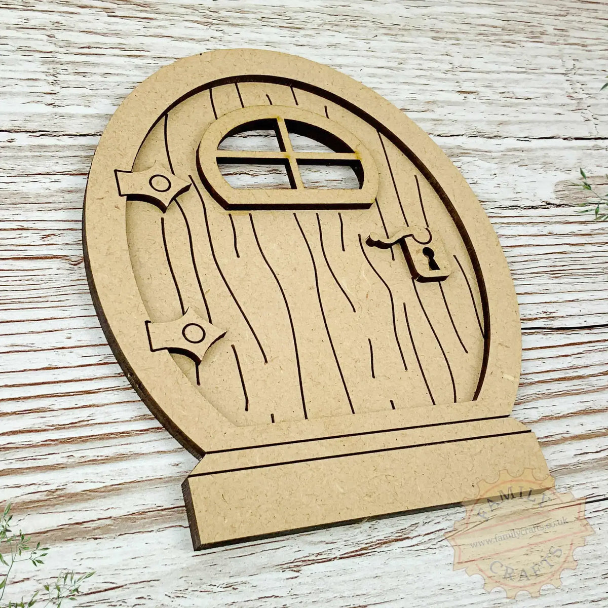 Oval Layered Fairy Door Craft Kit with Woodgrain
