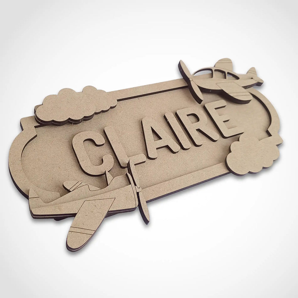 Personalised Plane Themed Name Sign