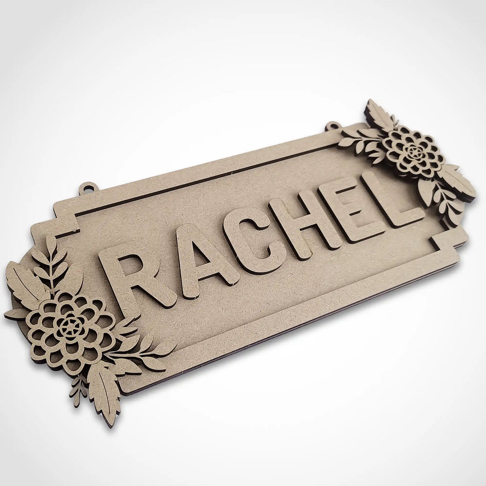 Personalised Dahlia Floral Themed Name Sign