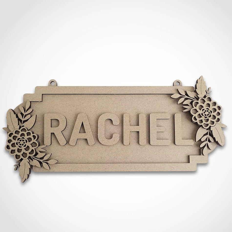 Personalised Dahlia Floral Themed Name Sign