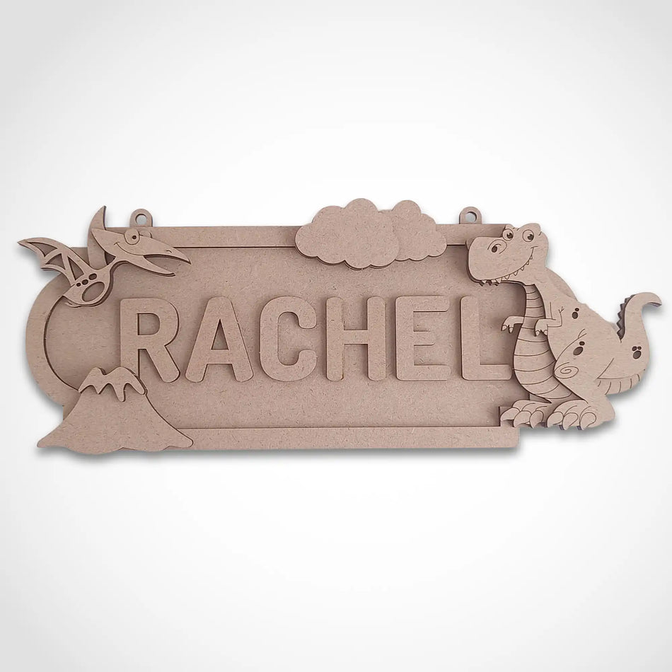 Personalised Dinosaur Name Sign