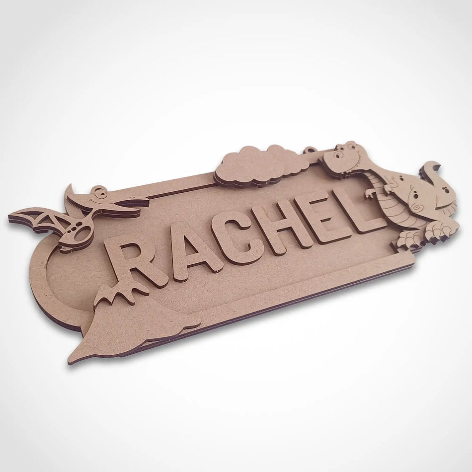 Personalised Dinosaur Name Sign