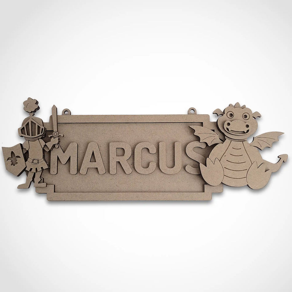 Personalised Knight and Dragon Name Sign