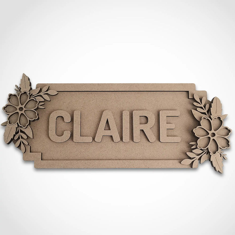 Personalised Floral Name Sign, Custom Street Sign