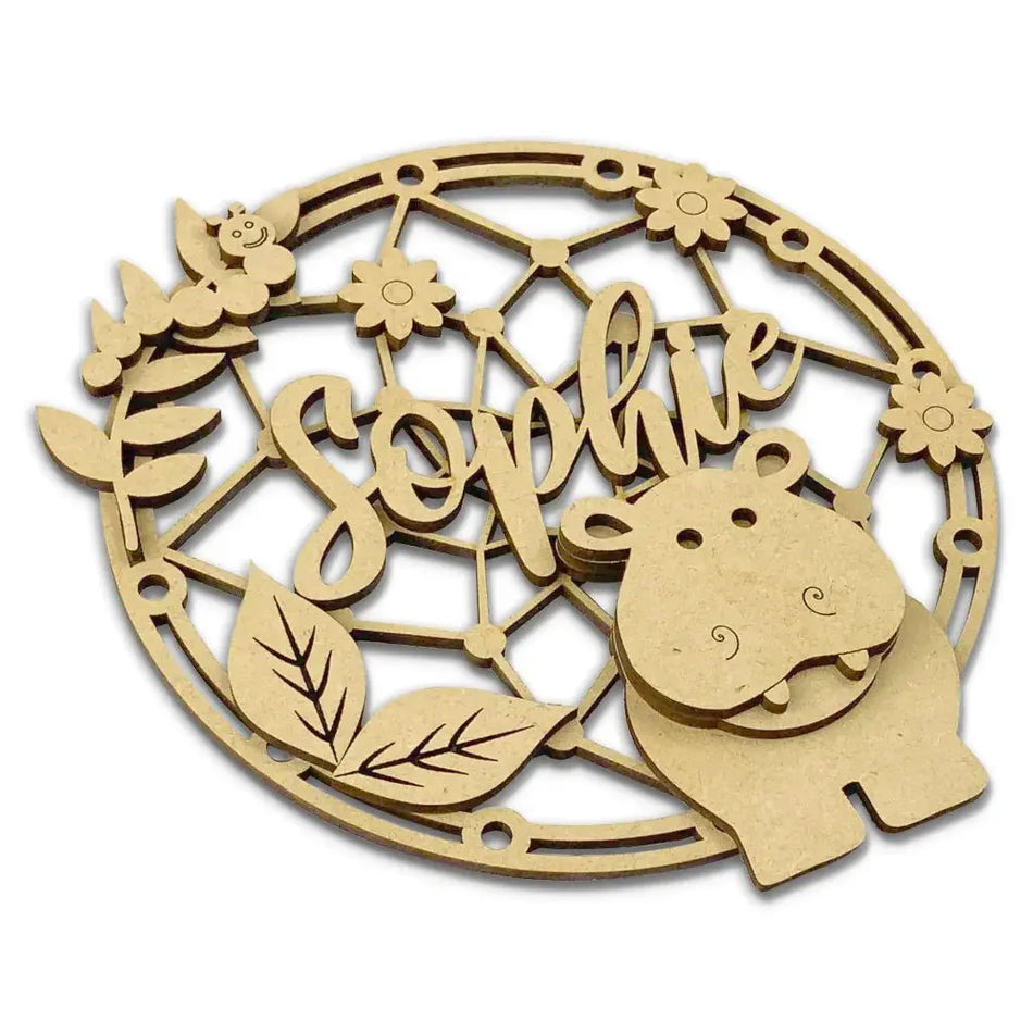 wooden dreamcatcher kit with jungle theme