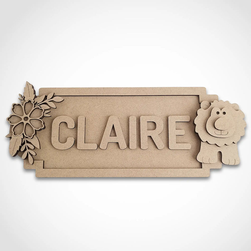 Personalised Lion Jungle Themed Name Sign