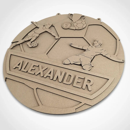 personalised round football sign