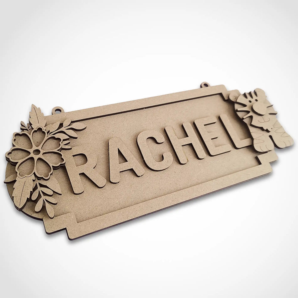 Personalised Tiger Jungle Themed Name Sign
