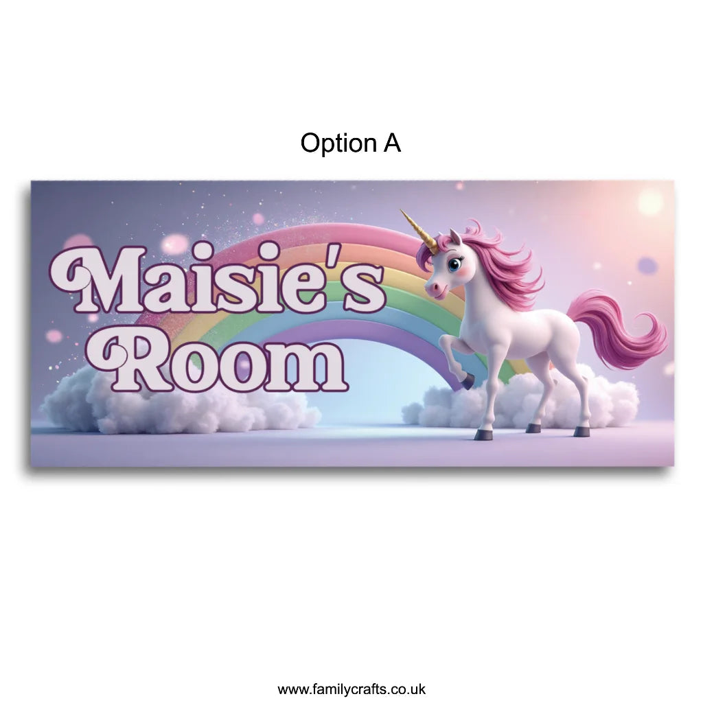 Personalised Unicorn Name Sign Family Crafts