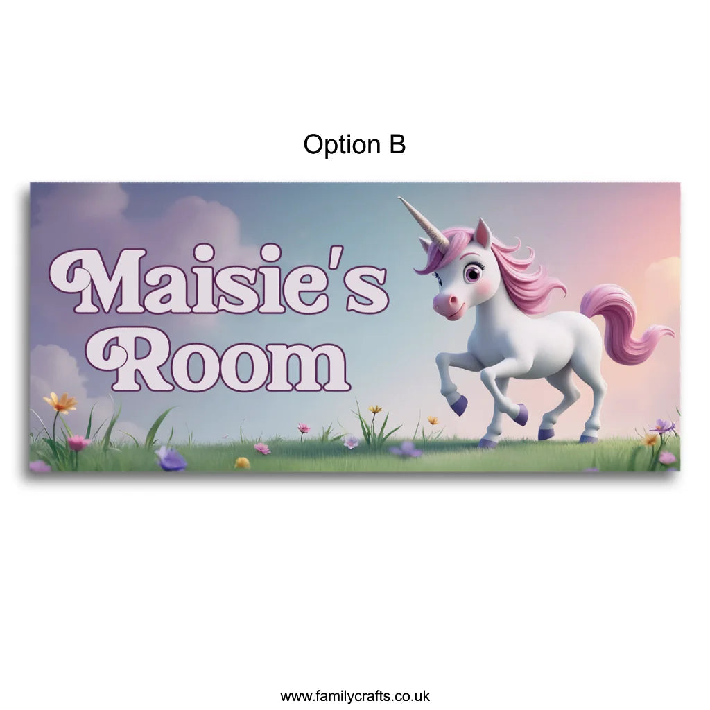 Personalised Unicorn Name Sign Family Crafts