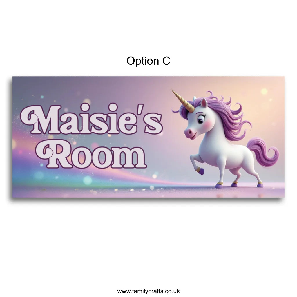 Personalised Unicorn Name Sign Family Crafts
